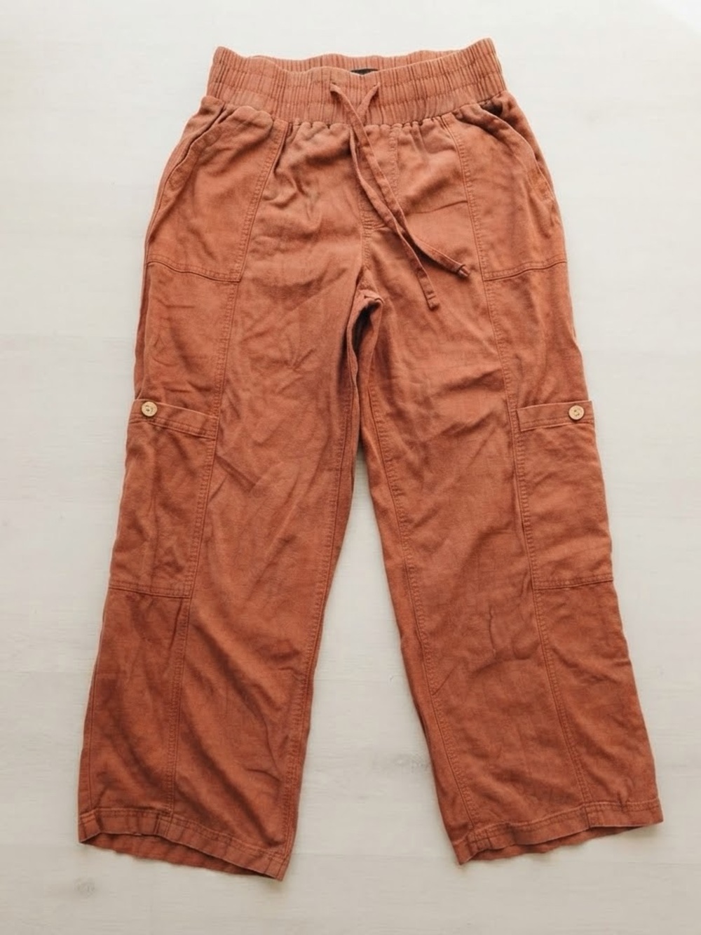 Rewash Cargo Pants in Rust Orange
